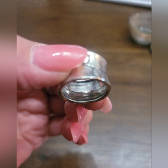 925 stamped silver ring with leaf pattern size 8 - Picture 2 of 4